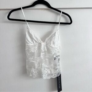 NWT White Fox lace tank top sheer cami